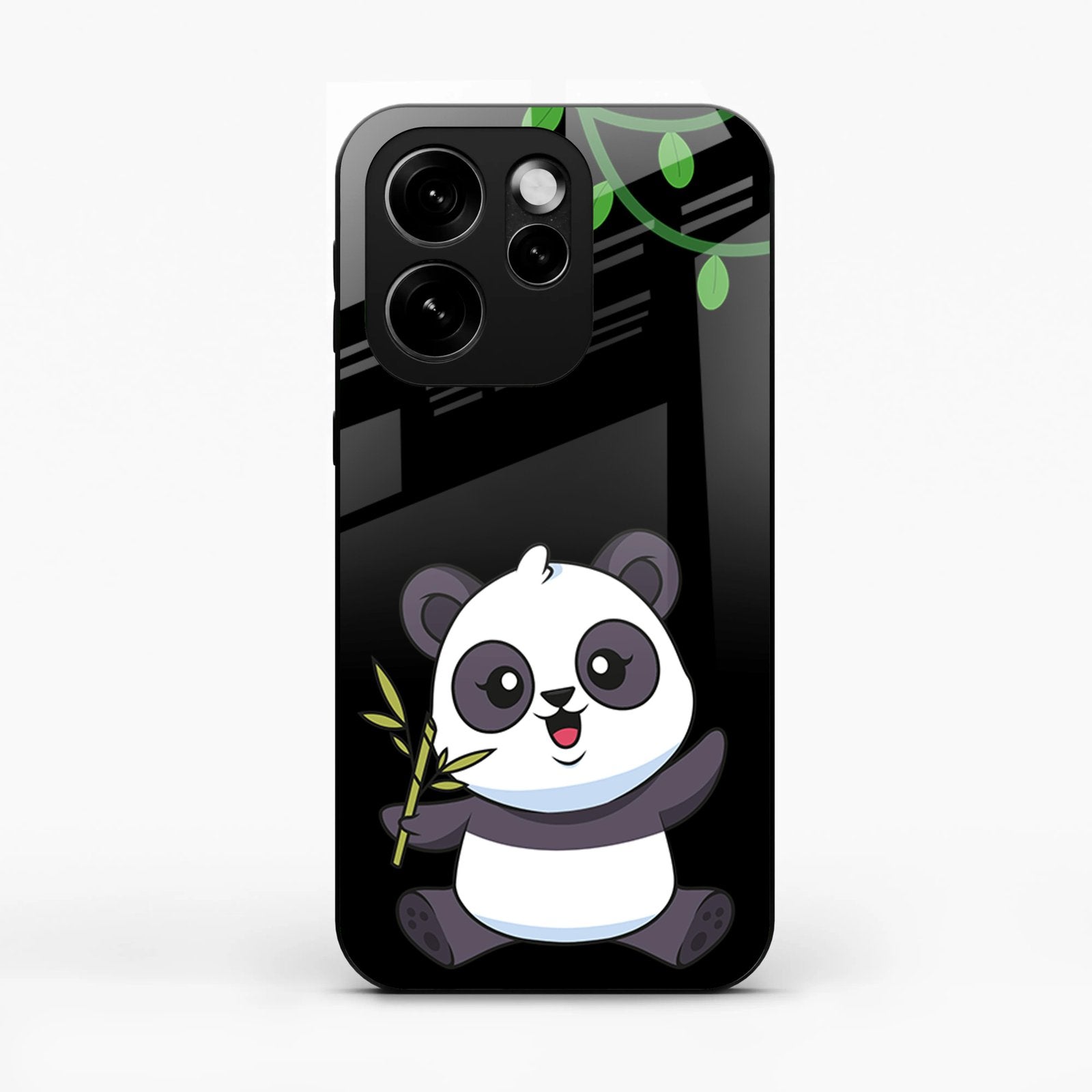 Black Panda Glass Phone Case For Oppo Reno 15 Pro Mini 5G