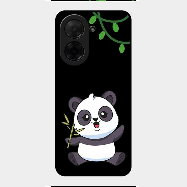 Black Panda Glass Phone Case For Poco C71