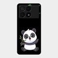 Black Panda Glass Phone Case For Poco X6 Pro 5G