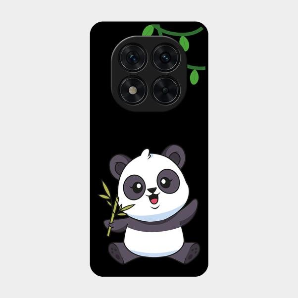 Black Panda Glass Phone Case For Poco X7 5G