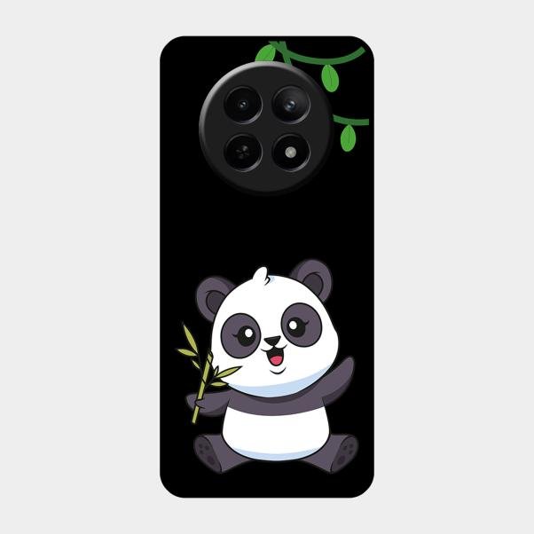 Black Panda Glass Phone Case For Realme 12 5G