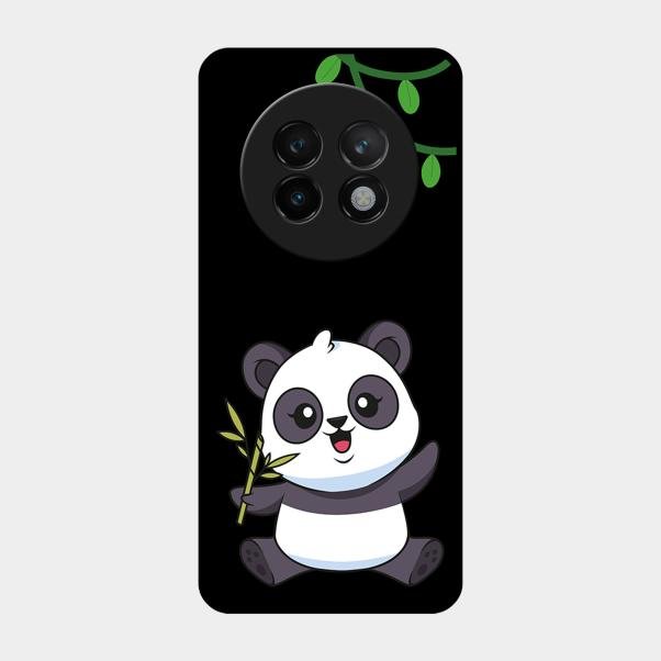 Black Panda Glass Phone Case For Realme 13 Plus 5G