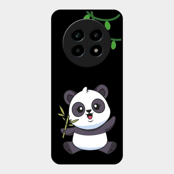 Black Panda Glass Phone Case For Realme 13 Pro Plus 5G