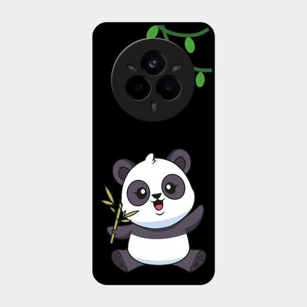 Black Panda Glass Phone Case For Realme 14 Pro Plus 5G