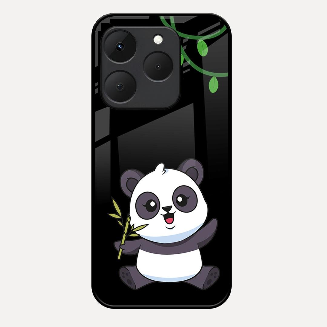 Black Panda Glass Phone Case For Realme 15T 5G