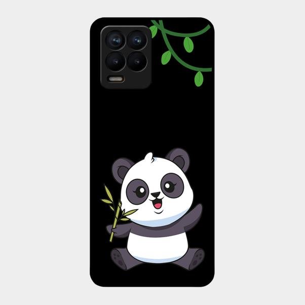 Black Panda Glass Phone Case For Realme 8 Pro