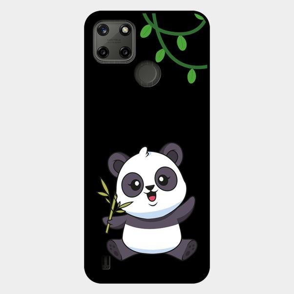 Black Panda Glass Phone Case For Realme C21Y