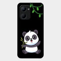 Black Panda Glass Phone Case For Realme C33 2023