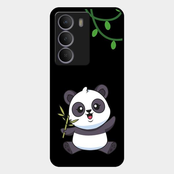 Black Panda Glass Phone Case For Realme P3 Lite 5G