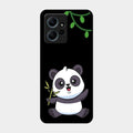 Black Panda Glass Phone Case For Redmi Note 12 4G
