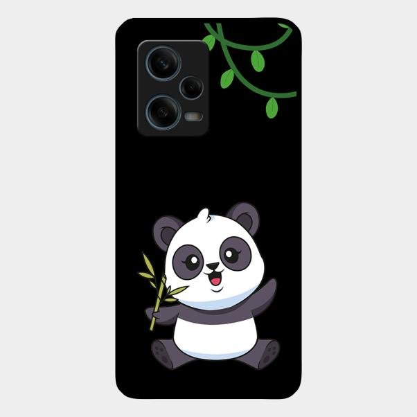 Black Panda Glass Phone Case For Redmi Note 12 Pro Plus 5G