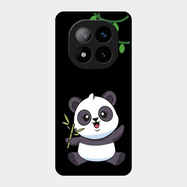 Black Panda Glass Phone Case For Redmi Note 14 Pro Plus 5G