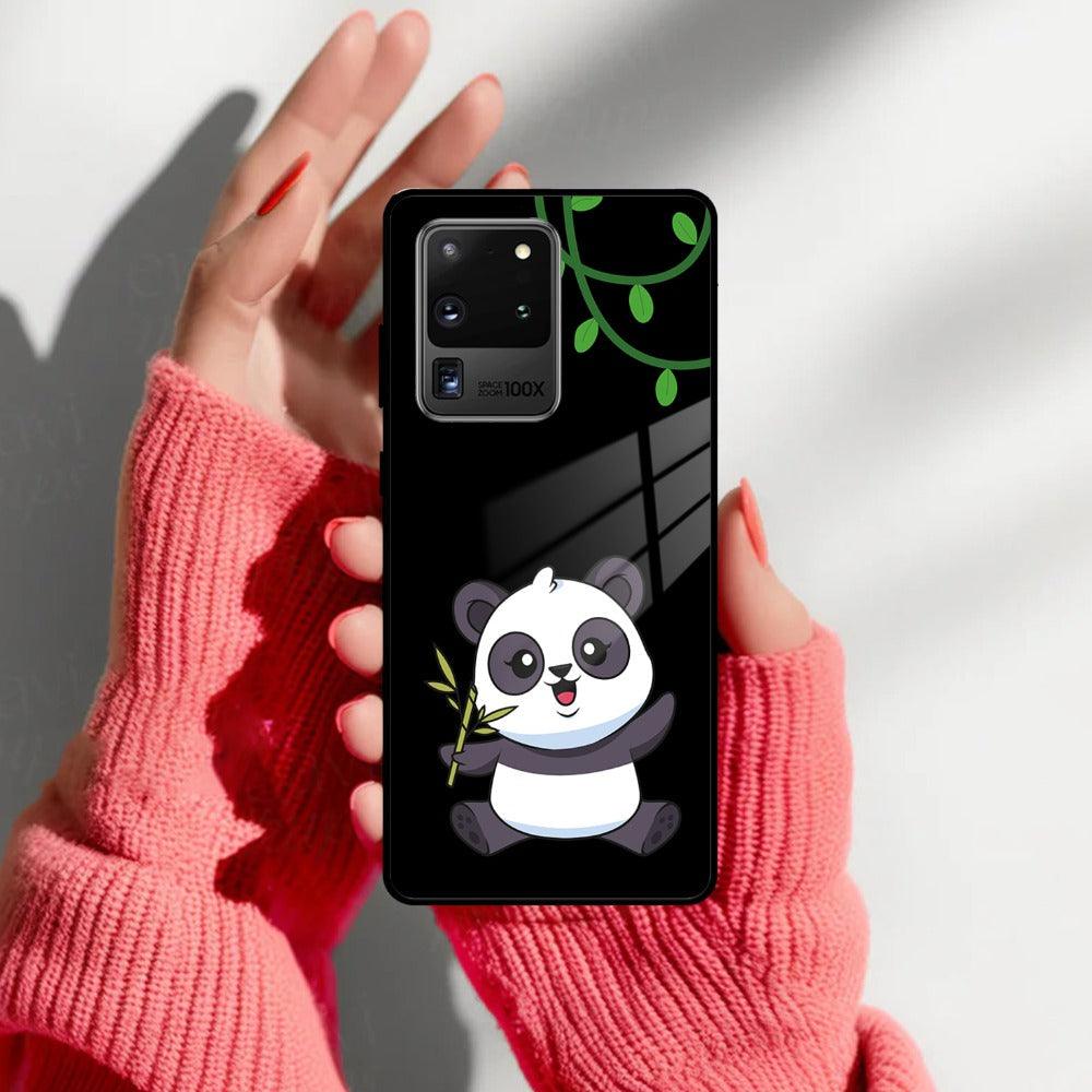 Black Panda Glass Phone Case For Samsung - ShopOnCliQ