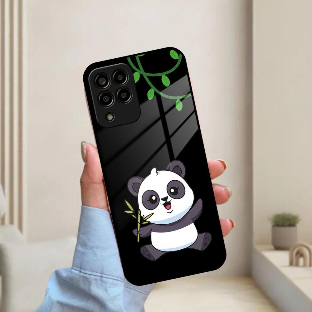 Black Panda Glass Phone Case For Samsung