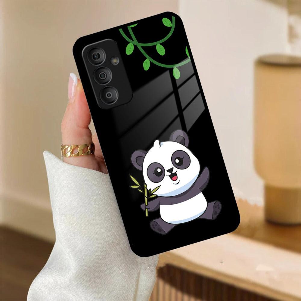 Black Panda Glass Phone Case For Samsung