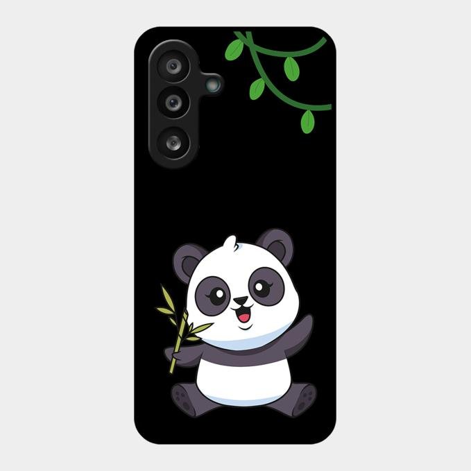 Black Panda Glass Phone Case For Samsung Galaxy F56 5G