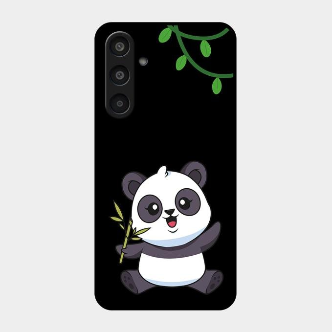 Black Panda Glass Phone Case For Samsung Galaxy M35 5G