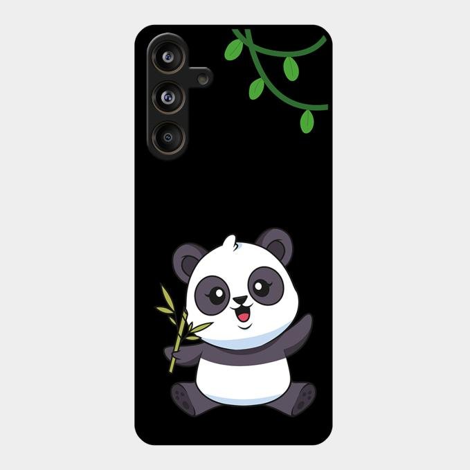 Black Panda Glass Phone Case For Samsung Galaxy M55 5G