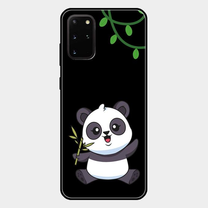 Black Panda Glass Phone Case For Samsung Galaxy S20 Plus
