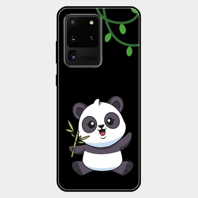 Black Panda Glass Phone Case For Samsung Galaxy S20 Ultra