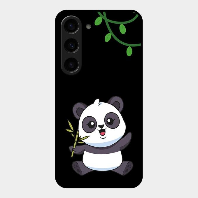 Black Panda Glass Phone Case For Samsung Galaxy S23 5G