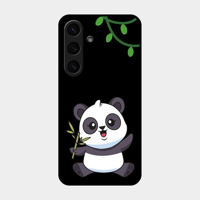 Black Panda Glass Phone Case For Samsung Galaxy S26 5G