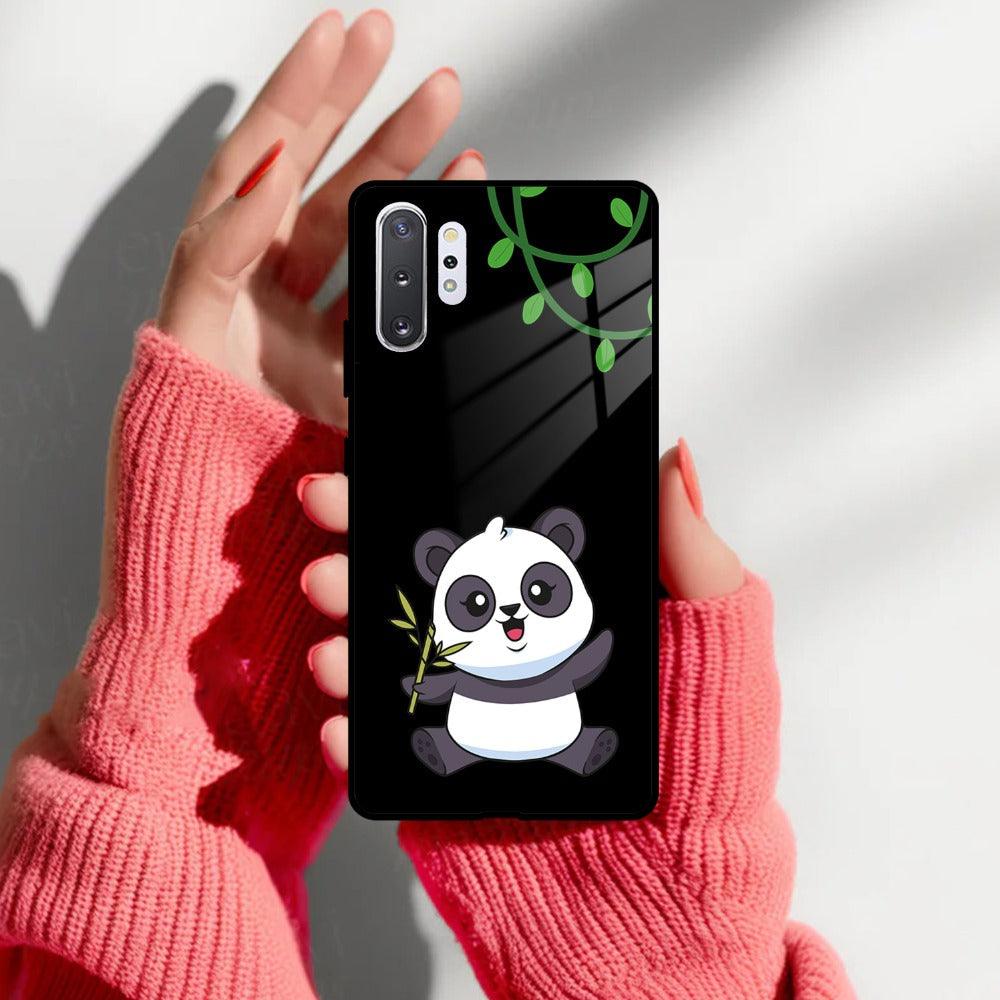 Black Panda Glass Phone Case For Samsung