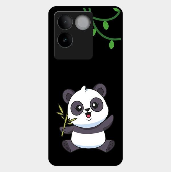 Black Panda Glass Phone Case For Vivo T2 Pro 5G