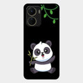 Black Panda Glass Phone Case For Vivo T2X 5G