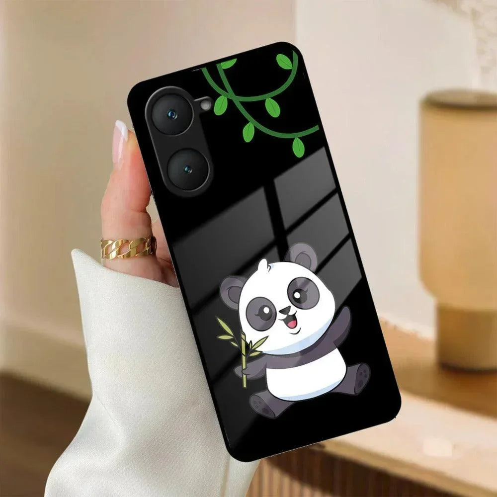 Black Panda Glass Phone Case For iQOO - ShopOnCliQ