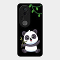 Black Panda Glass Phone Case For Vivo T4 Ultra 5G