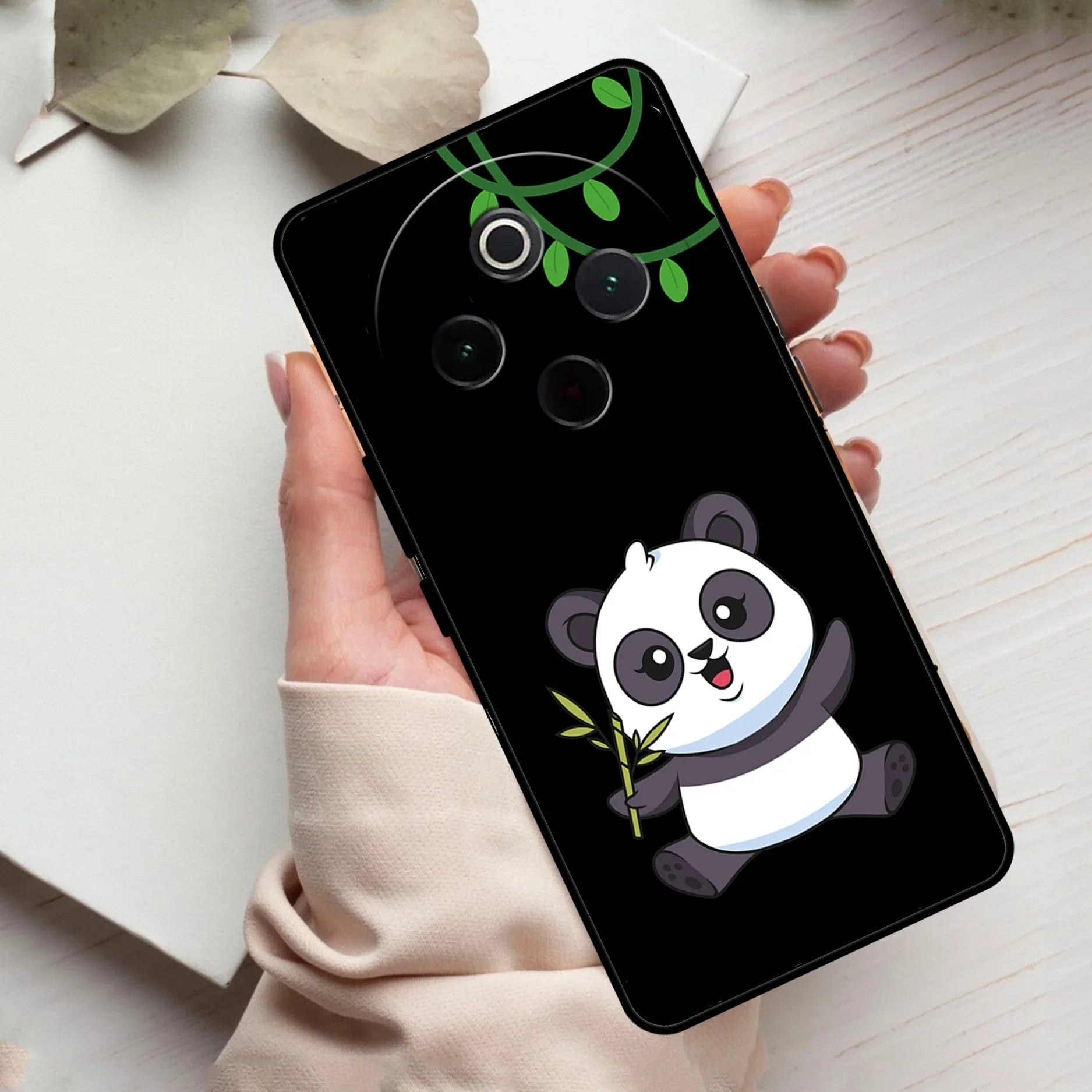 Black Panda Glass Phone Case For Vivo - ShopOnCliQ