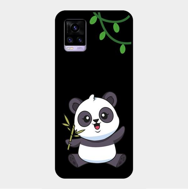 Black Panda Glass Phone Case For Vivo V20