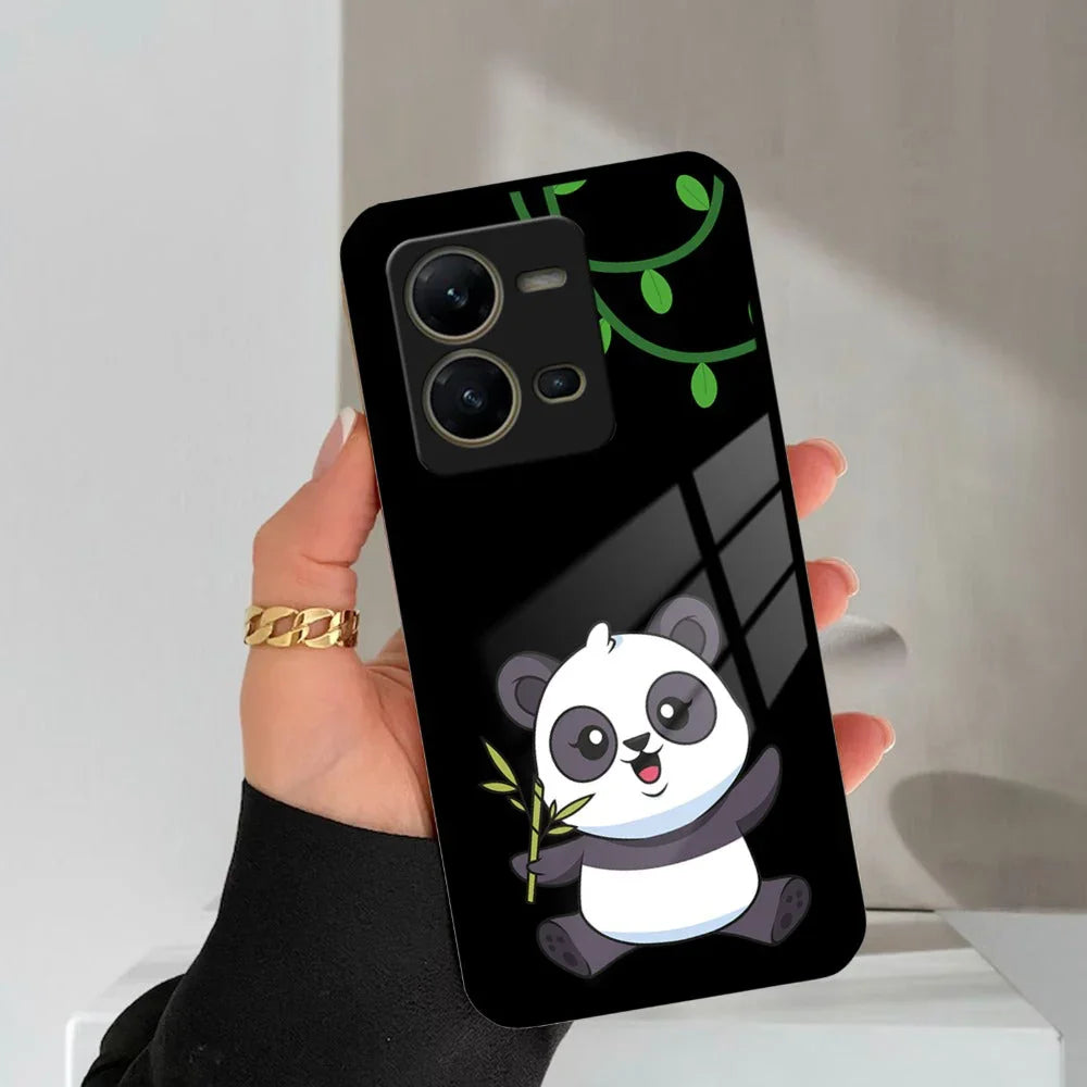 Black Panda Glass Phone Case For Vivo - ShopOnCliQ