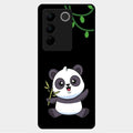 Black Panda Glass Phone Case For Vivo V27 5G