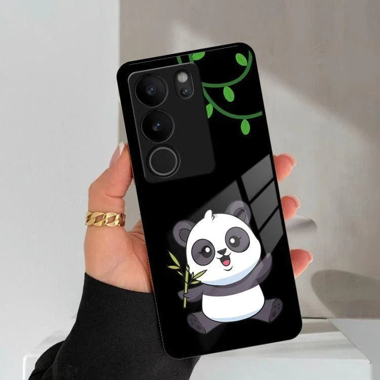 Black Panda Glass Phone Case For Vivo - ShopOnCliQ