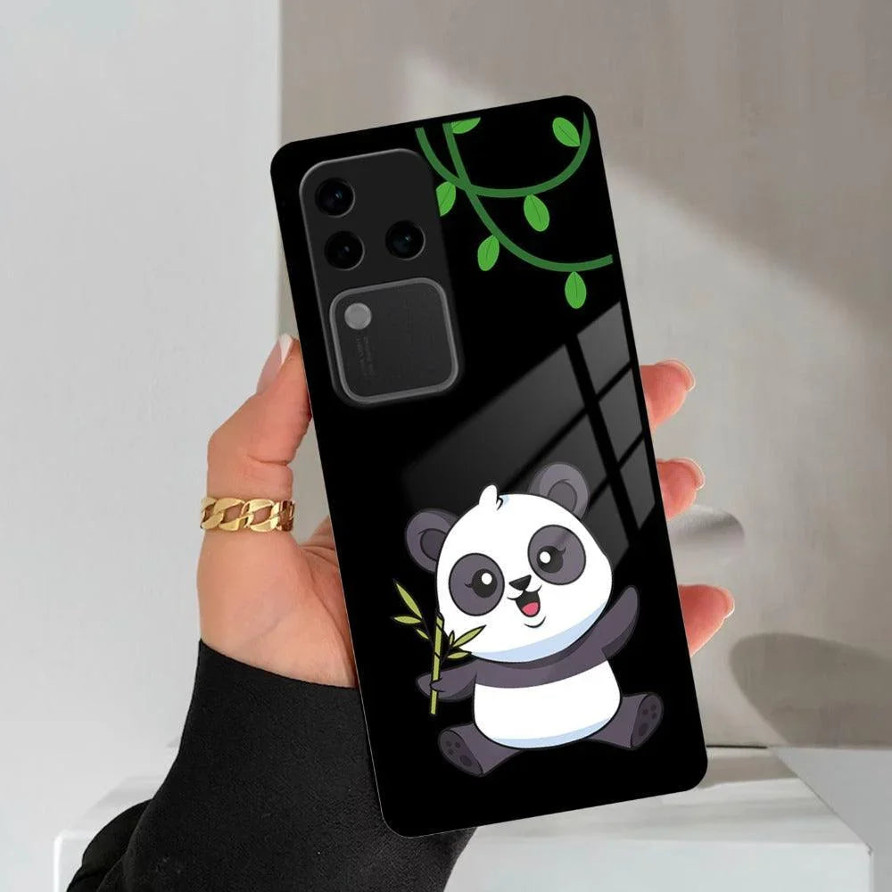 Black Panda Glass Phone Case For Vivo - ShopOnCliQ