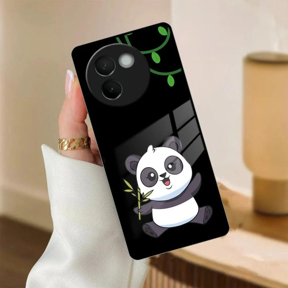 Black Panda Glass Phone Case For Vivo - ShopOnCliQ