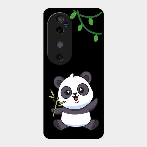 Black Panda Glass Phone Case For Vivo V40 5G