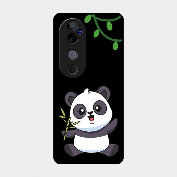Black Panda Glass Phone Case For Vivo V40 Pro 5G