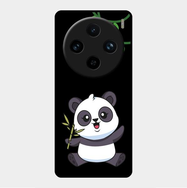 Black Panda Glass Phone Case For Vivo X100 Pro 5G