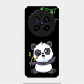Black Panda Glass Phone Case For Vivo X200 Pro 5G