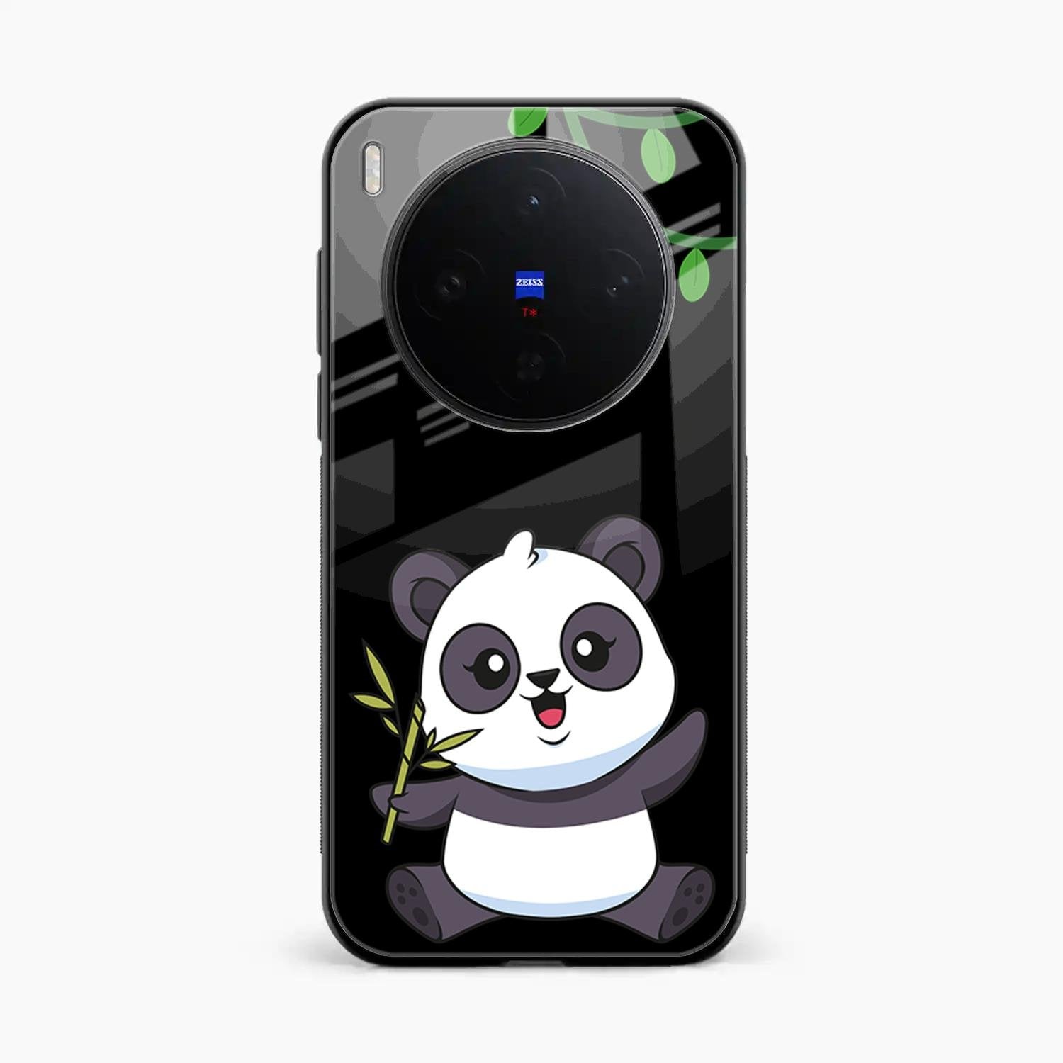 Black Panda Glass Phone Case For Vivo X300 5G