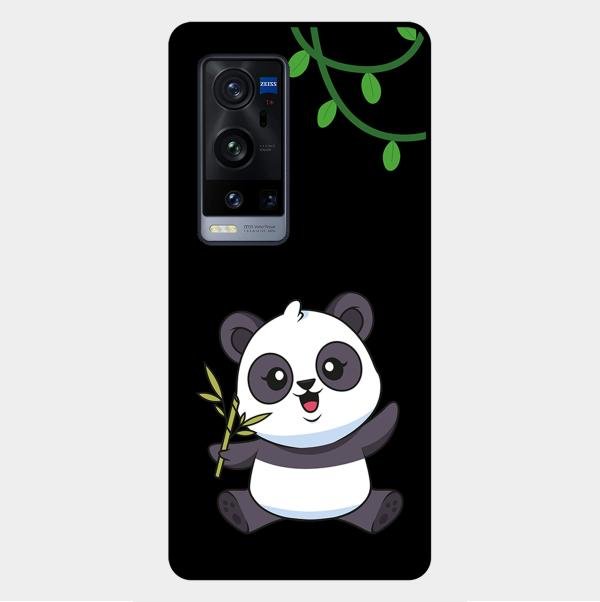 Black Panda Glass Phone Case For Vivo X60 Pro Plus 5G