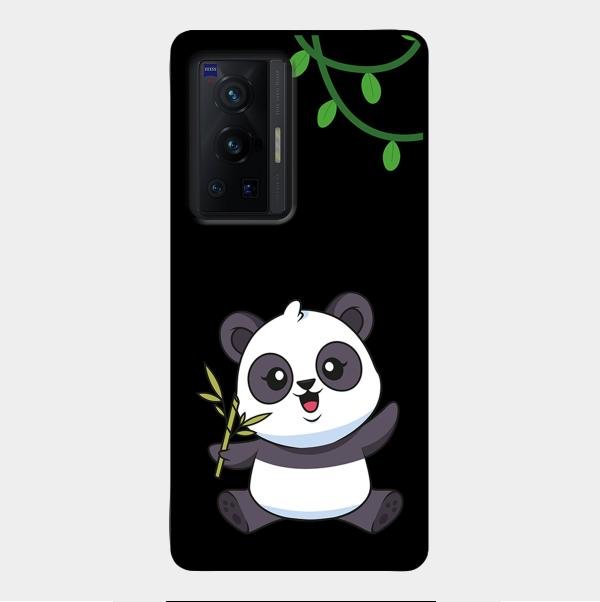 Black Panda Glass Phone Case For Vivo X70 Pro 5G