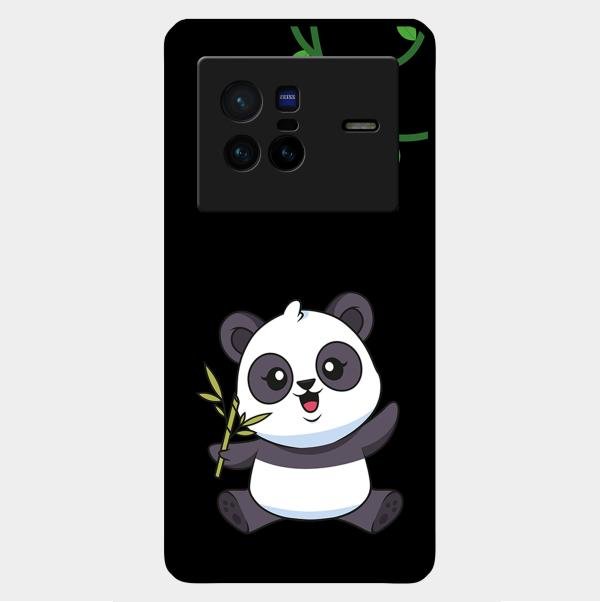 Black Panda Glass Phone Case For Vivo X80 5G