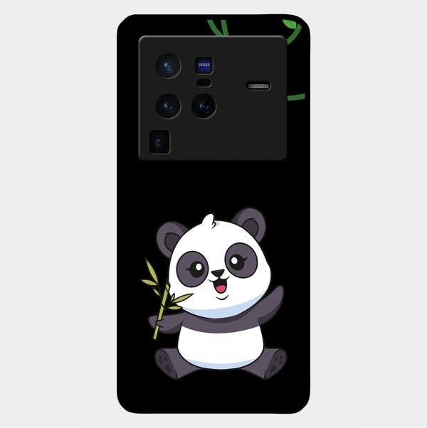 Black Panda Glass Phone Case For Vivo X80 Pro 5G