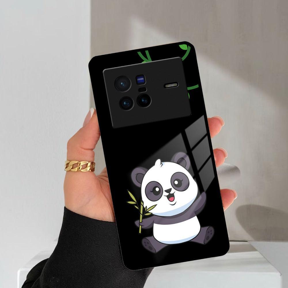 Black Panda Glass Phone Case For Vivo