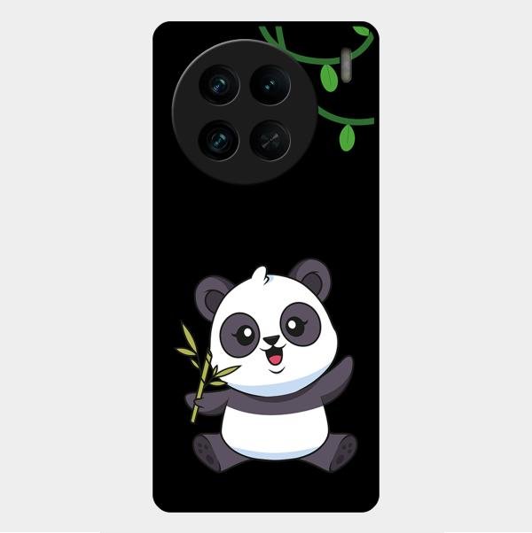 Black Panda Glass Phone Case For Vivo X90 Pro 5G