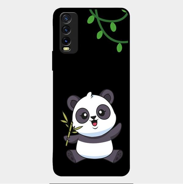 Black Panda Glass Phone Case For Vivo Y12G